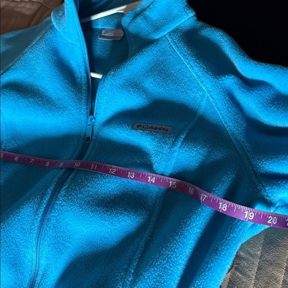 Columbia Aqua Blue Full-Zip Fleece Jacket – Size Medium - Picture 2 of 4